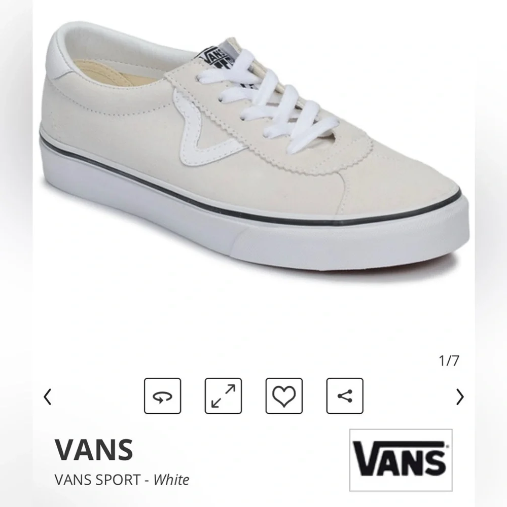 VANS SPORT Suede - White and green .